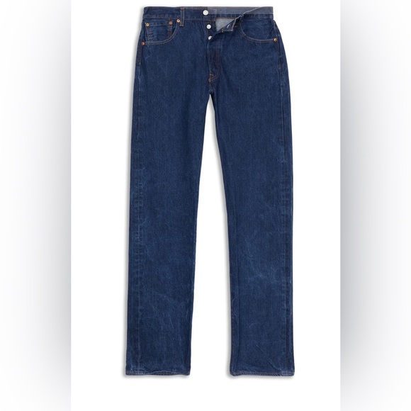 Levi’s 501 Shrink-to-Fit Men’s Button-Fly Straight Leg Jeans Dark Blue Sz 32x32 - Picture 1 of 12